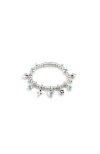 Unode50 Sterling Plated Beaded Bracelet With Charms In Silver