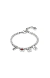 Unode50 Sterling Silver-plated Beaded Bracelet With Charms In Silver