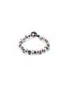 Unode50 Sterling Silver-plated Beaded Bracelet With Leather