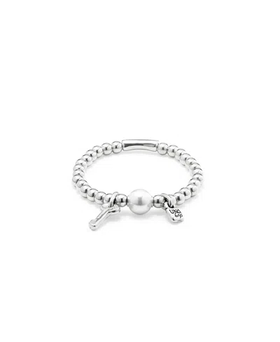 Unode50 Sterling Silver Plated Beaded With A Pearl Bracelet