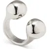 Unode50 Sterling Silver-plated Beads Ring In Silver