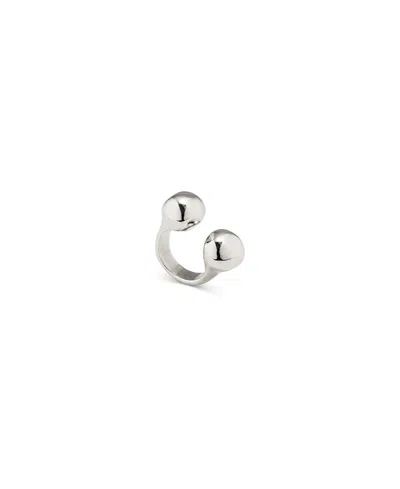Unode50 Sterling Silver-plated Beads Ring In Burgundy
