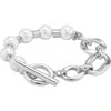 Unode50 Sterling Silver-plated Bracelet With A Combination Of Links And Pearls In Silver