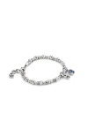 Unode50 Sterling Silver-plated Bracelet With Pearl And Blue Crystal In Silver