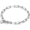 Unode50 Sterling Silver Plated Cable Chain Bracelet In Silver