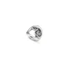 Unode50 Sterling Silver Plated Central Oval And Two Faceted Crystal Ring In Silver