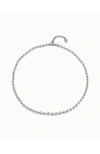 Unode50 Sterling Silver-plated Chain With Beads, Carabiner Clasp And Extension Chain In Silver