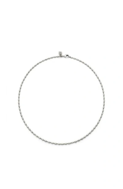 Unode50 Sterling Silver-plated Chain With Thin Oval Links And Carabiner Clasp