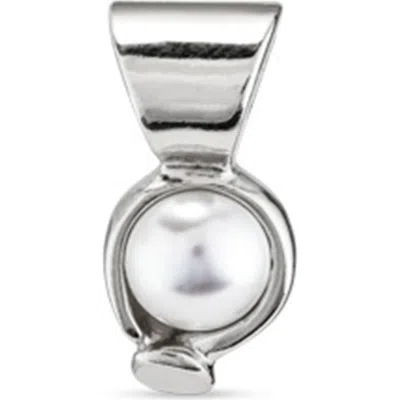 Unode50 Sterling Silver Plated Charm With Pearl