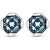 Unode50 Sterling Silver Plated With Blue Crystals Earrings In Silver