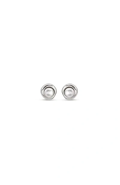 Unode50 Sterling Silver-plated Earrings With Pearl
