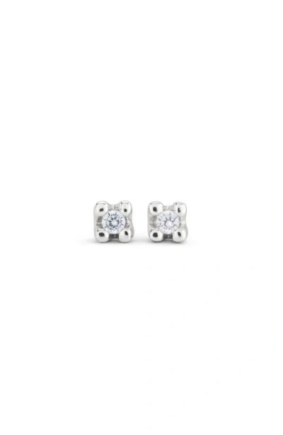 Unode50 Sterling Silver-plated Earrings With White Cubic Zirconia