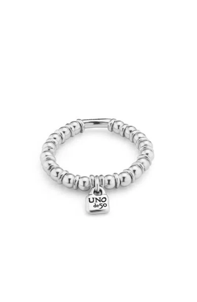 Unode50 Sterling Silver-plated Elastic Beaded Bracelet