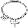 Unode50 Sterling Silver Plated Elastic Beaded Bracelet In Metallic
