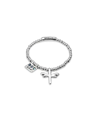 UNODE50 UNODE50 STERLING SILVER PLATED ELASTIC BEADED BRACELET