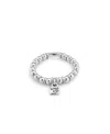 Unode50 Sterling Silver Plated Elastic Beaded Bracelet In Metallic