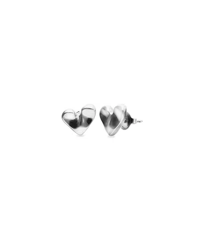 Unode50 Sterling Silver Plated Heart Earrings