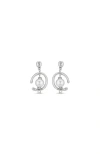 Unode50 Sterling Silver-plated Hoop Earrings With Pearl In White