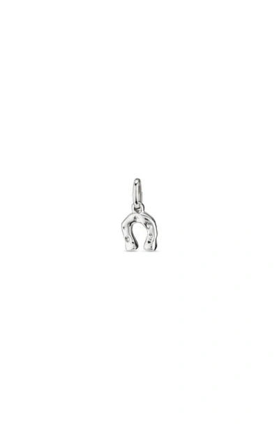 Unode50 Sterling Silver Plated Horseshoe Charm In Metallic