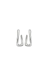 Unode50 Sterling Silver-plated Link Shaped Earrings In Metallic