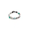 Unode50 Sterling Silver-plated Links And Handmade Crystal Bracelet In Multicolor