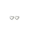 Unode50 Sterling Silver-plated Medium Sized Heart Shaped Earrings In Metallic