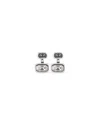Unode50 Sterling Silver Plated Metal Alloy And White Crystal Earrings In Silver