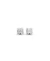 Unode50 Sterling Silver Plated Metal Alloy And White Zircon Earrings In White