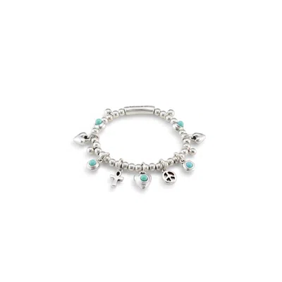 Unode50 Sterling Silver Plated Metal Alloy Ball Bracelet