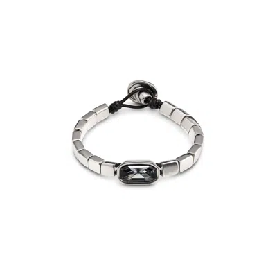 Unode50 Sterling Silver Plated Metal Alloy Central Box Bracelet In Metallic