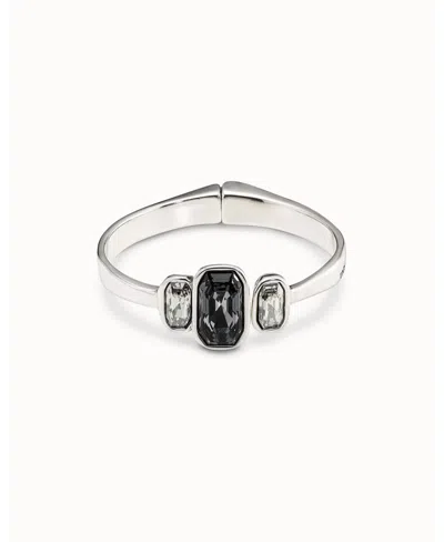 UNODE50 STERLING SILVER PLATED METAL ALLOY HIDDEN SPRING BRACELET