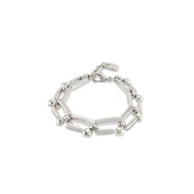 Unode50 Sterling Silver-plated Metal Alloy Medium Size Links Bracelet In Metallic