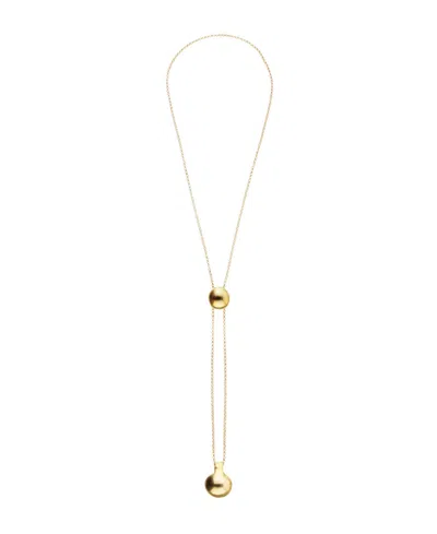 Unode50 Sterling Silver Plated Metal Alloy Necklace With Height-adjustable Chain And Two Hanging Weights In Gold