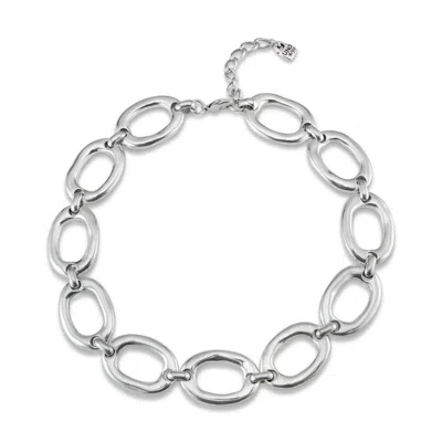 Unode50 Sterling Silver-plated Metal Alloy Necklace With Large Circle Of Lifes In Multi
