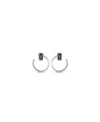 Unode50 Sterling Silver-plated Metal Alloy Needle Shaped Earrings In Gray