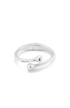 Unode50 Sterling Silver Plated Metal Alloy Rigid Bracelet With Internal Spring In Silver