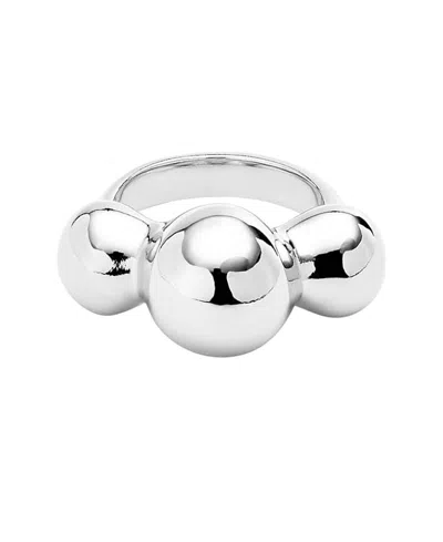 UNODE50 UNODE50 STERLING SILVER PLATED METAL ALLOY RING WITH CENTRAL THREE BALLS