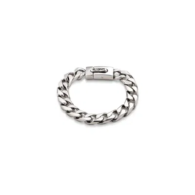 Unode50 Sterling Silver-plated Metal Medium Treaded Bearded Chain Bracelet