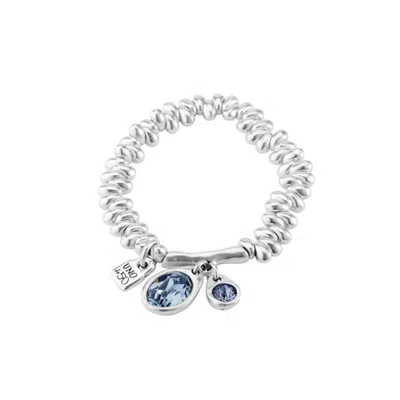 Unode50 Sterling Silver Plated Metal Waterdrop Bracelet In Blue