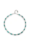 Unode50 Sterling Silver-plated Necklace With Green Crystals In Silver