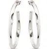 Unode50 Sterling Silver-plated Open Hoop Earrings In Silver