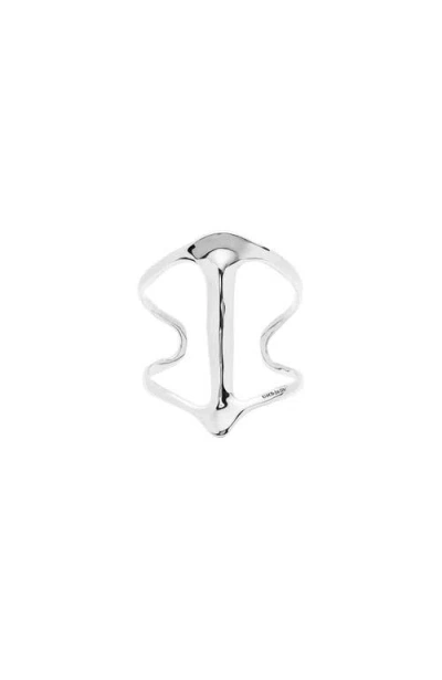 Unode50 Sterling Silver Plated Rigid Bracelet Manta Ray Structure In Metallic