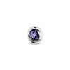 Unode50 Sterling Silver Plated Ring With Purple Faceted Glass In Metallic
