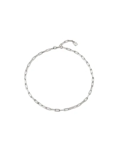 Unode50 Sterling Silver Plated Short Chain In Metallic