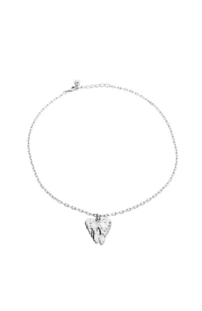 Unode50 Sterling Silver Plated Short Necklace With Wing Detail