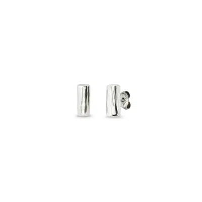 Unode50 Sterling Silver Plated Tube Shaped Earrings