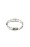 Unode50 Sterling Silver-plated Tubular Shaped Bangle Bracelet In Silver