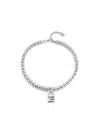 Unode50 Sterling Silver Metal Alloy Ball Trimmings Necklace With Padlock Charm In Metallic