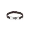 Unode50 Sterling Silver Rectangular Spring Clasp Bracelet In Black
