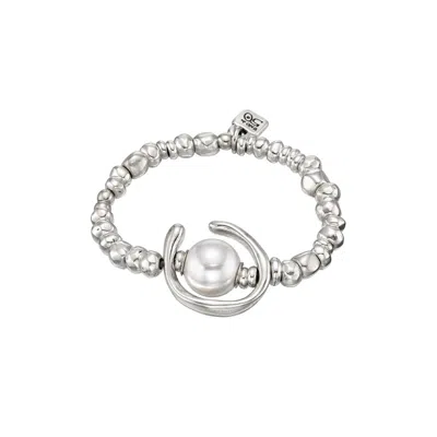 Unode50 Sterling Silver Round Beads Cultivated Pearl Bracelet
